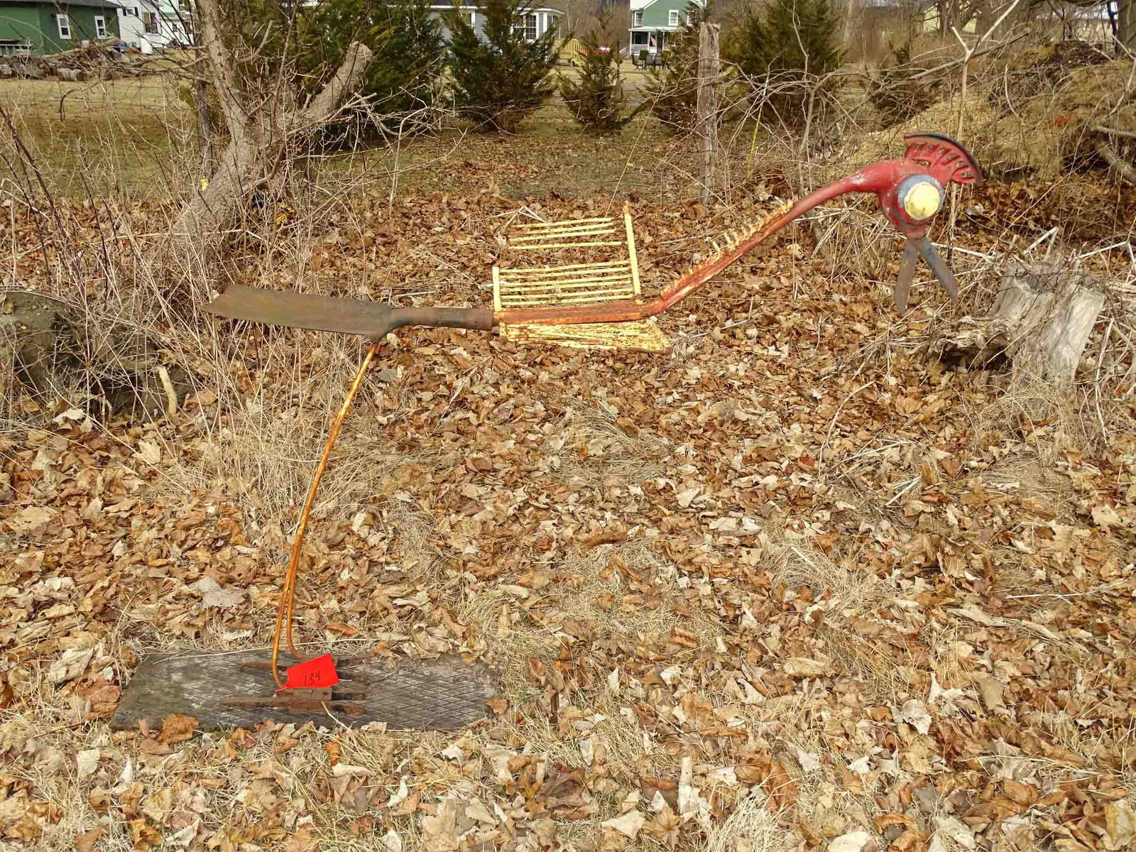 Folk Art Bird: Folk art bird. 48" ht..