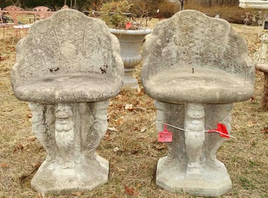 Poured Stone Garden Chairs