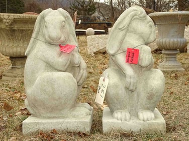 Poured Stone Rabbits