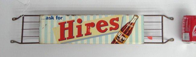 Trade Sign: Hires Root Beer trade sign. 28" W.