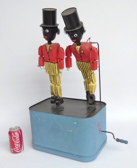 Michael Piccolo Outsider Art: Michael Piccolo outsider art sculpture dancing African American men. 14" W 26 1/2" Ht.