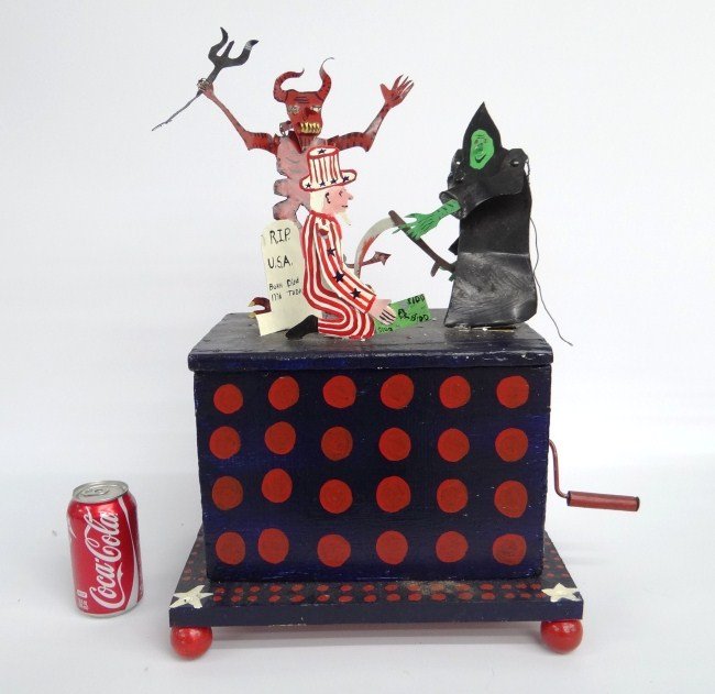 Michael Piccolo Outsider Art: Michael Piccolo outsider art sculpture14" W 24 1/2" Ht.
