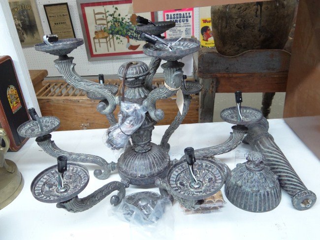 Light Fixture: Decorative hanging light fixture.