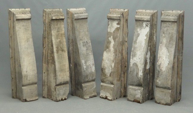Architectural Corbels: Lot six matching architectural corbels. 42" Ht.