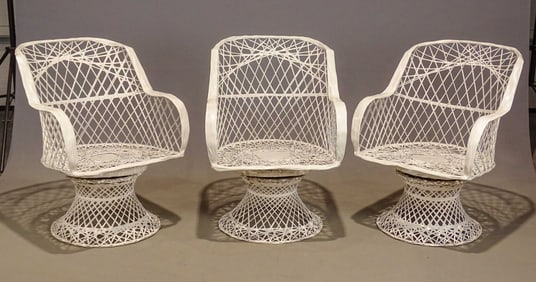 Three Woodard Spun Fiber Glass Chairs