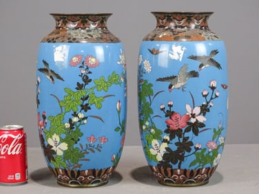 Pair Cloisonne Vases