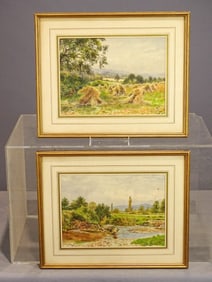 Pair Watercolor Landscapes