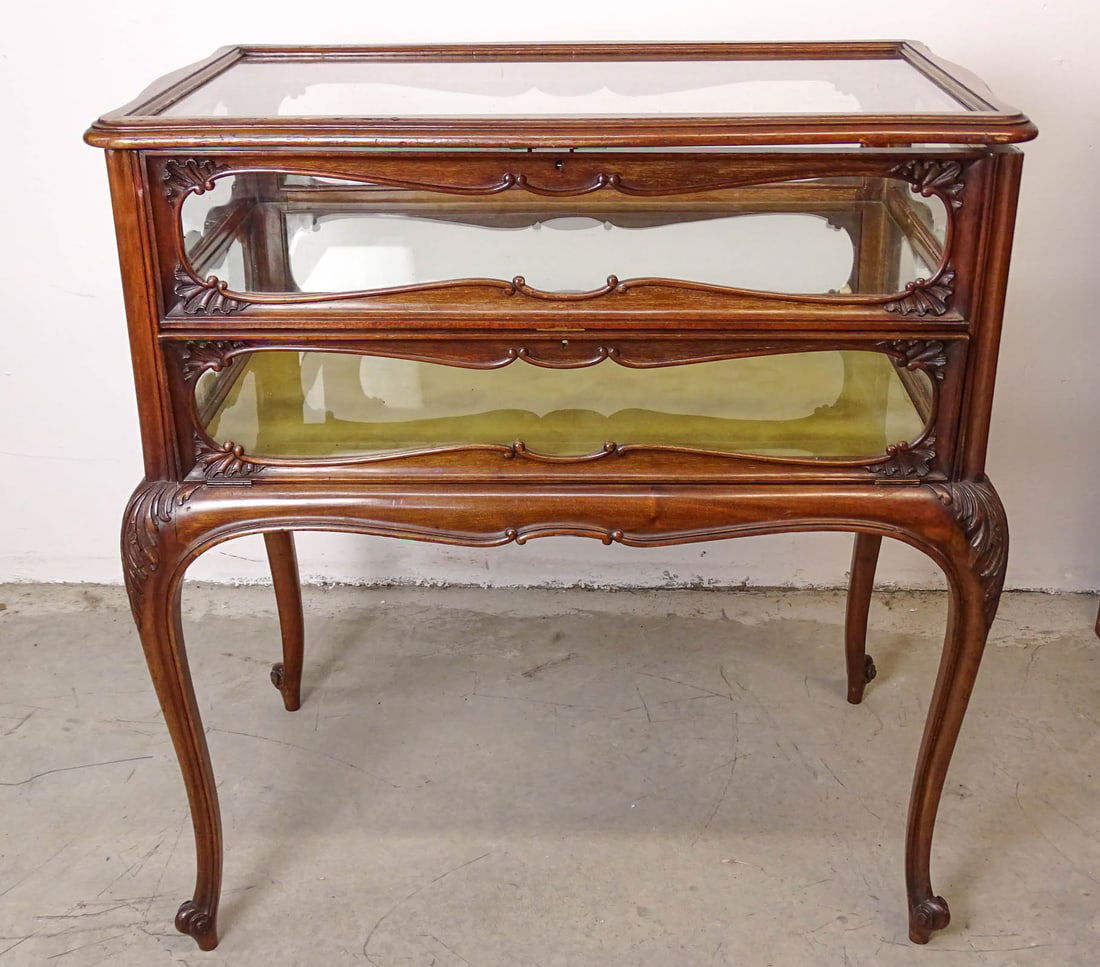 Carved Mahogany Vitrine Cabinet (1 of 7)