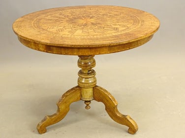 19th c. Inlaid Center Table