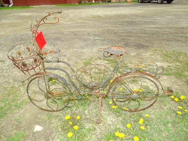 Metal Bicycle Planter