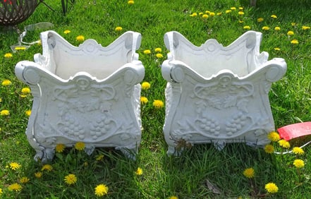 Pair Metal Planters