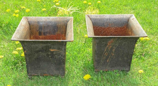 Pair Metal Planters