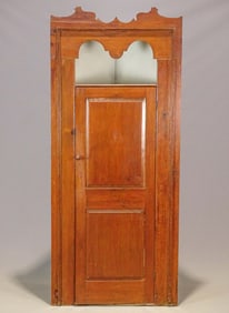 19th c. Pine Corner Cupboard