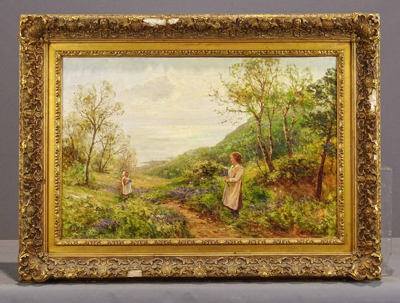 Painting: 19th c. Landscape with Children (1 of 9)