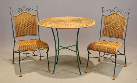Wicker and Iron Patio Set
