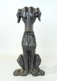 Cast Iron Dog Doorstop: Cast iron dog doorstop. 12 1/2" Ht..