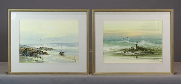Pair Saint Martin Watercolors