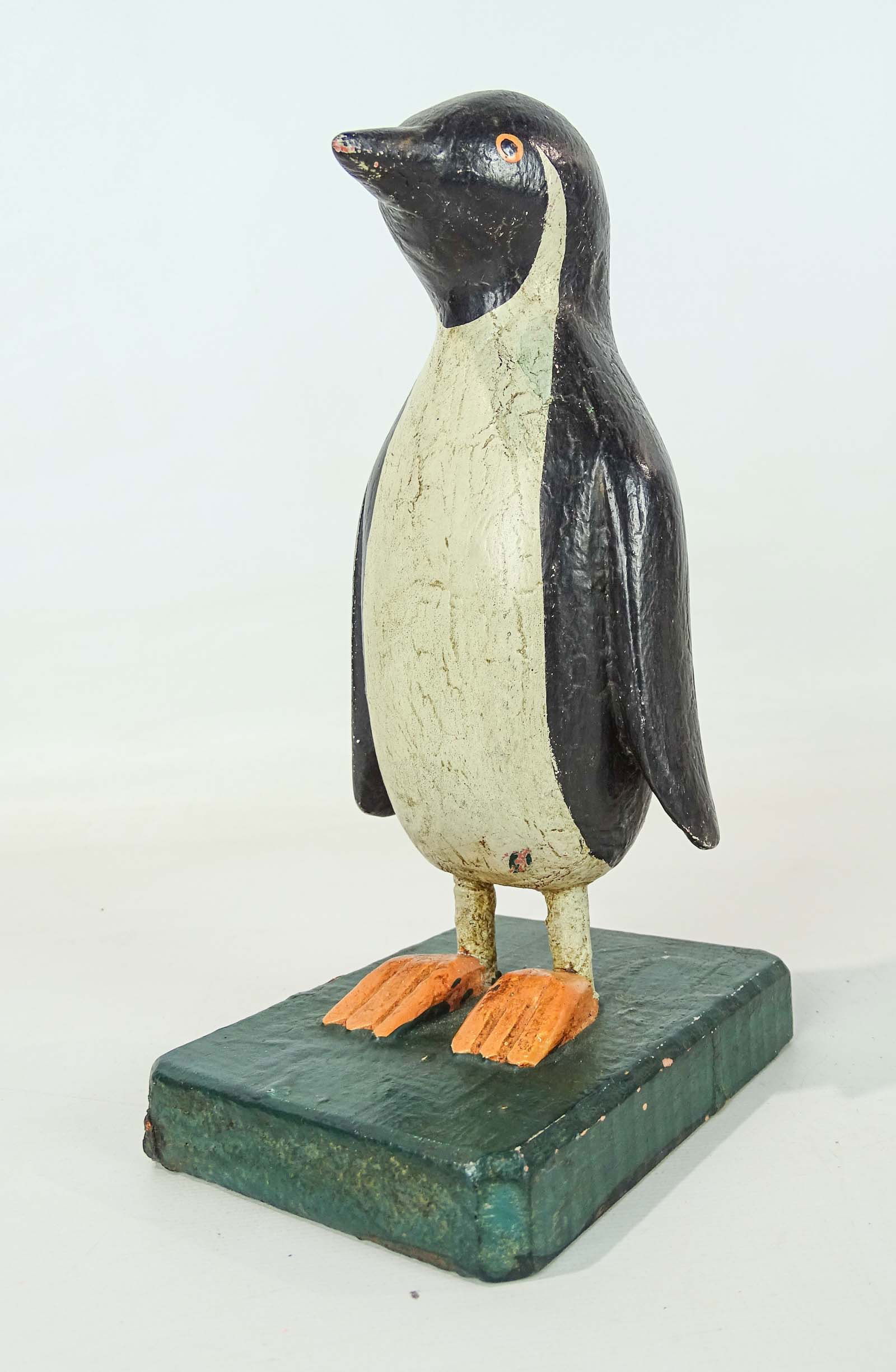 Folk Art Carved Penguin (1 of 5)