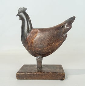 Folk Art Carved Wooden Rooster