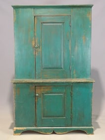 19th c. Cant Back Cupboard