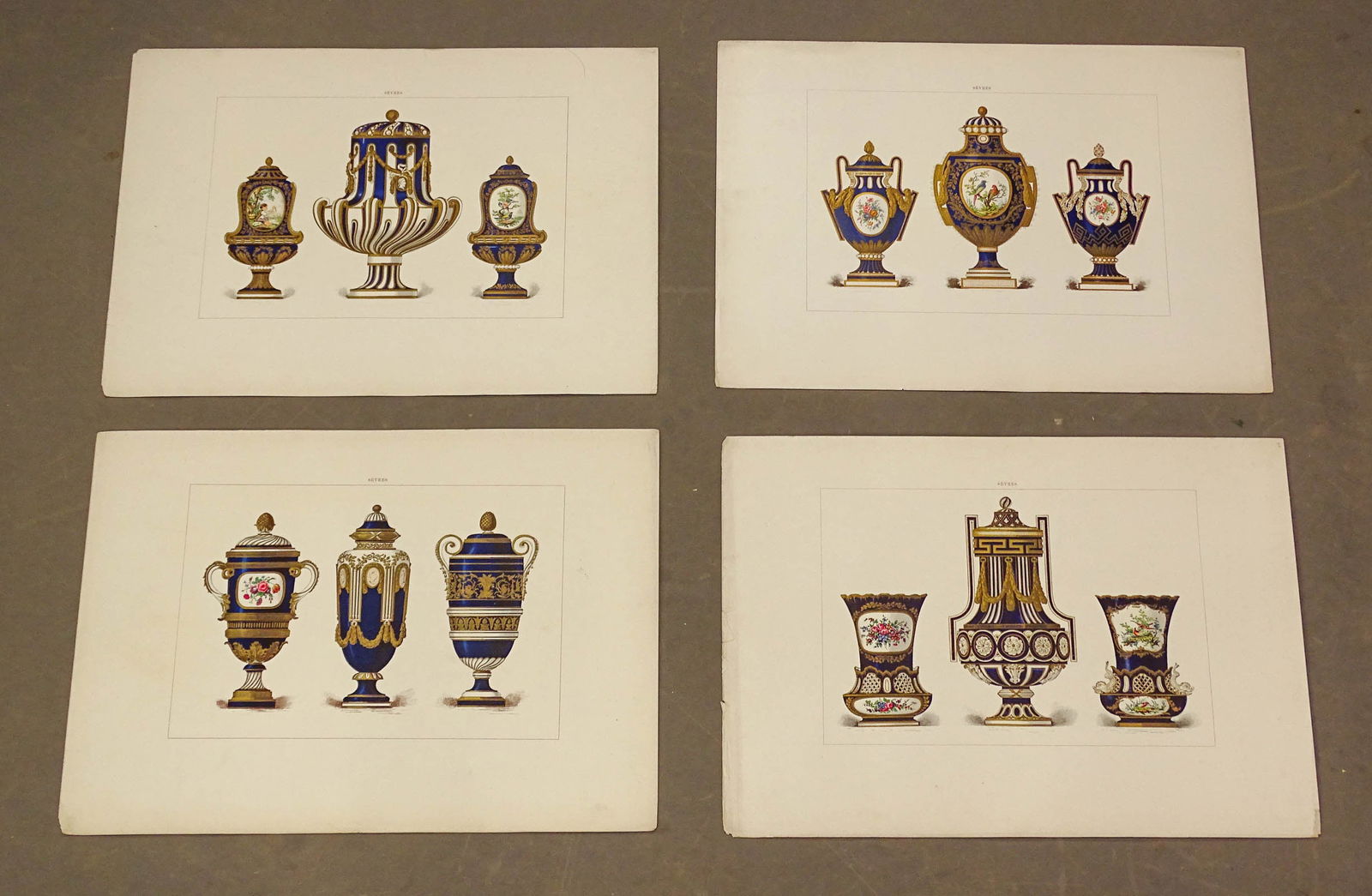 Sevres Porcelain Antique Print Set (4) (1 of 6)