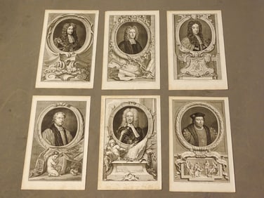 British Worthies Antique Print Set (6)