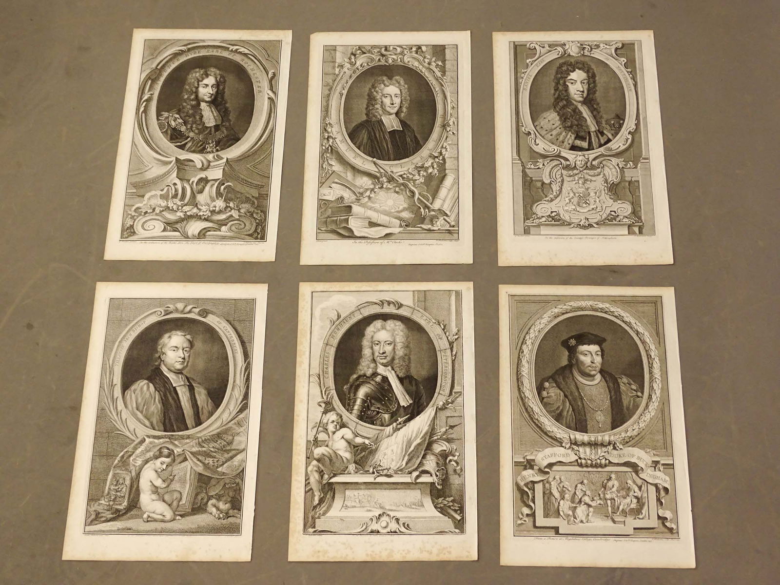 British Worthies Antique Print Set (6) (1 of 8)