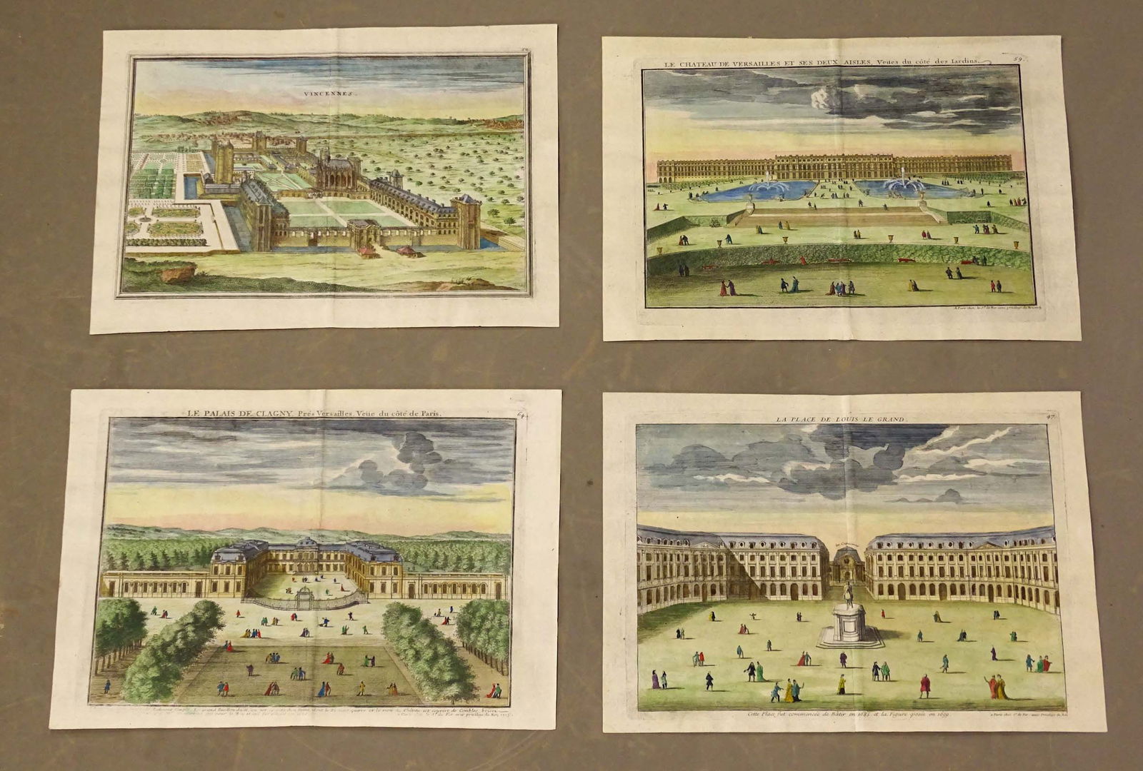 Versailles Antique Views Antique Print Set (4) (1 of 6)