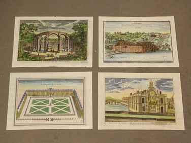 Versailles Antique Views Antique Print Set (4)