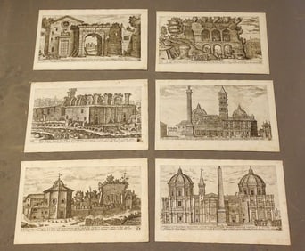 Rome Architecture Views Antique Print Set (6)