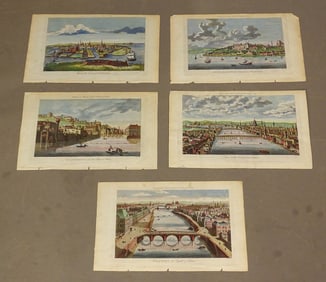 European City View Antique Prints Set (4)