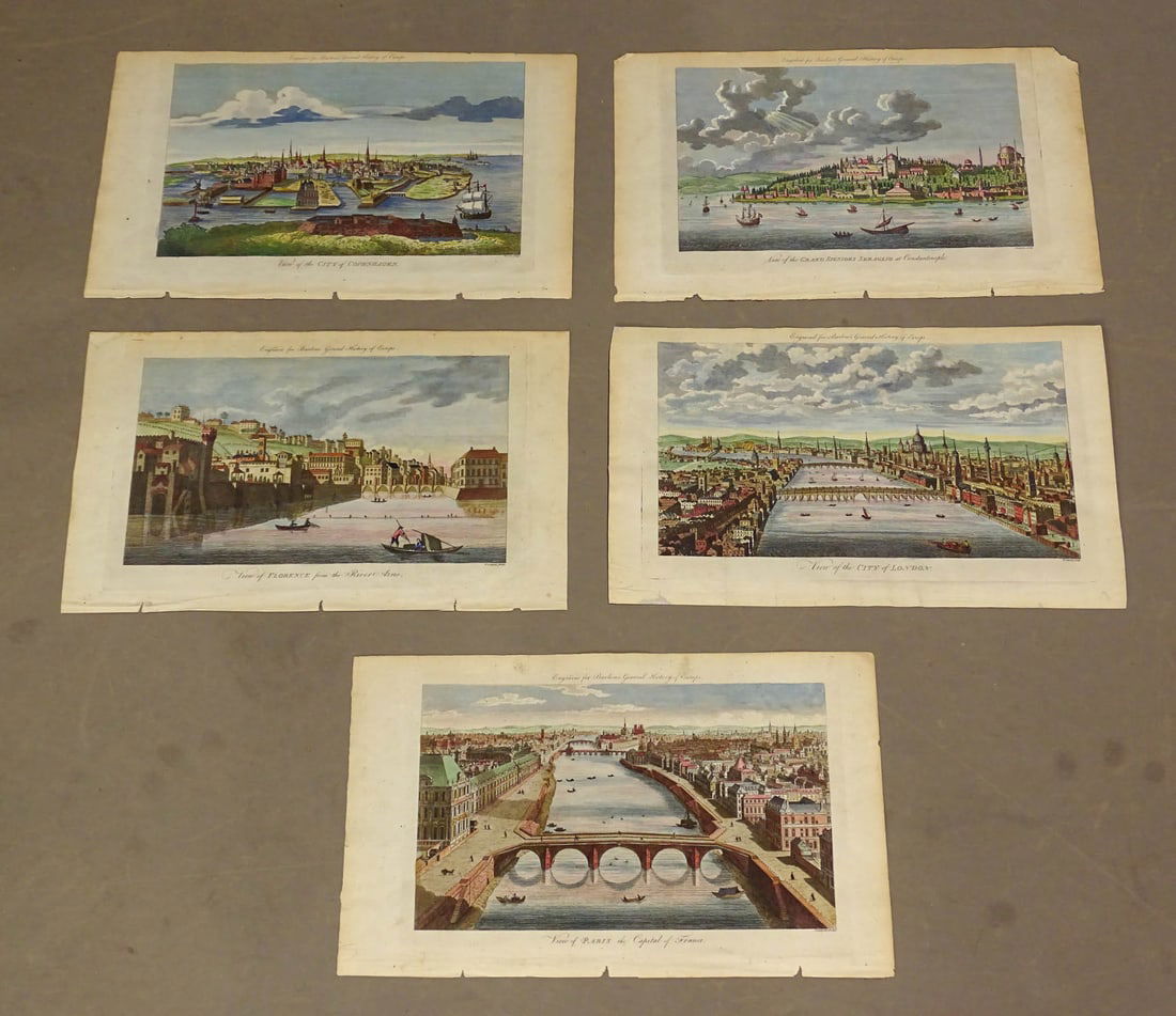 European City View Antique Prints Set (4) (1 of 7)