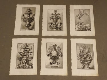 Italian Antique Silver Design Print Set (6)