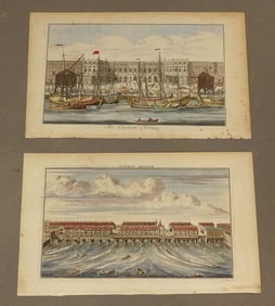 London View Pair Antique Prints
