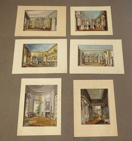 Interiors Antique Print Set (6)