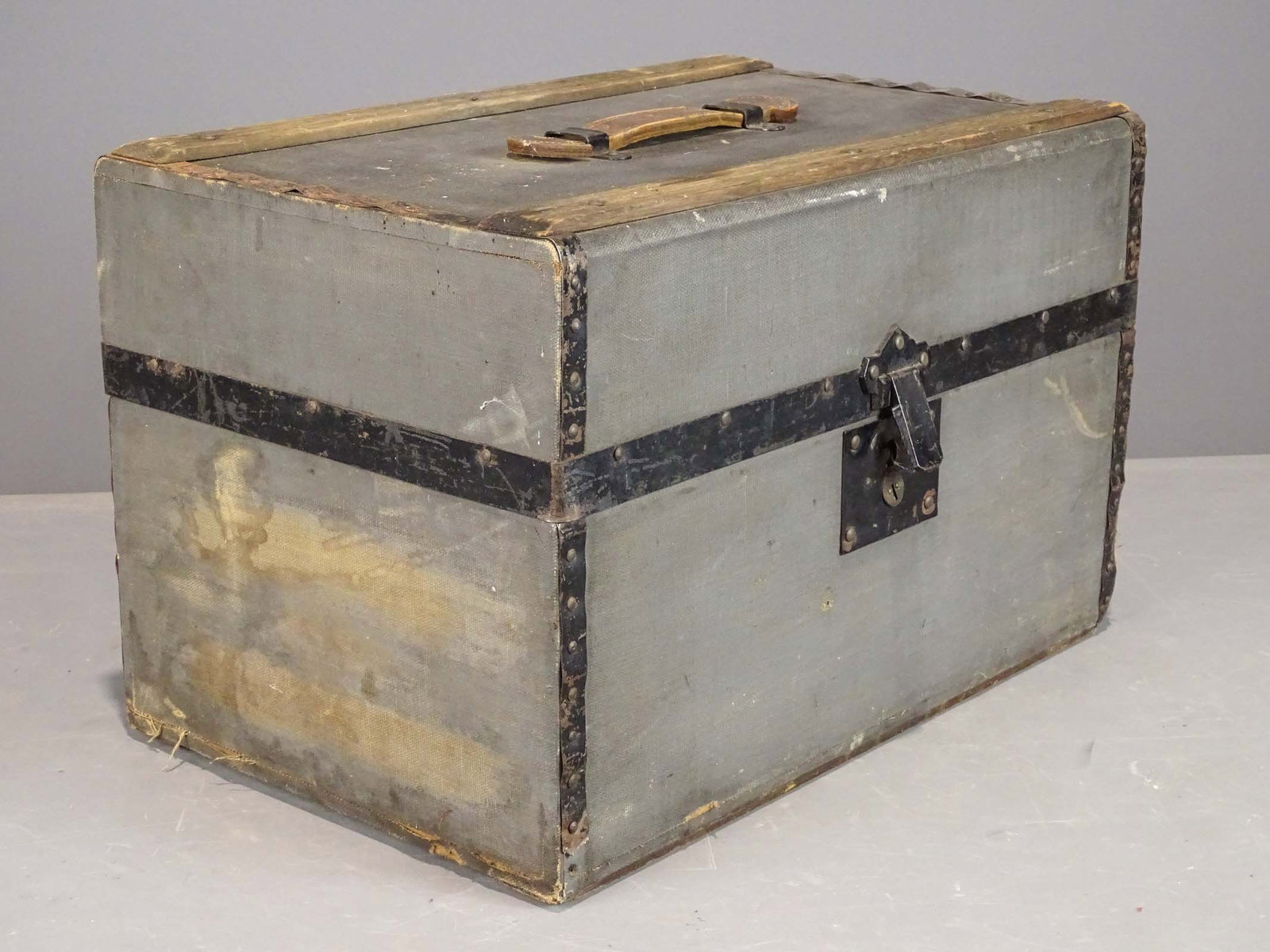Miltary Trunk: Military officers trunk. 18 1/2" x 12" x 12" Ht..