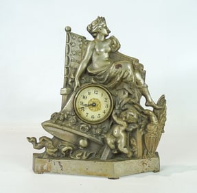 Cast Metal Patriotic Clock
