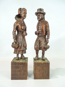 Pair 19th c. Continental Carved Figures