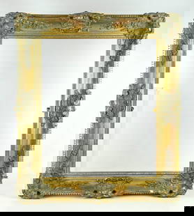 Frame: Carved wood and gesso frame. Rabbet size 24" x 20", overall 31" x 27".