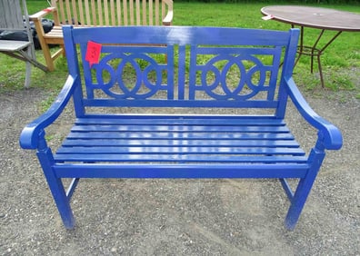 Blue Wooden Bench