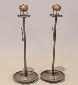 Pair Bronze Prickett Sticks