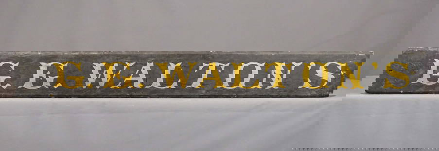 Trade Sign: Trade Sign "G. E. Walton's", 7 1/2" x 67".