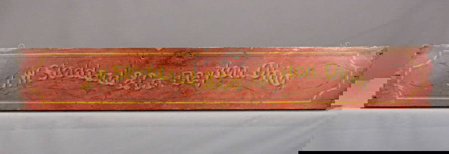 Trade Sign: Trade Sign "J. W. Stoddard & Co. Dayton Ohio", 9 1/2" x 63 1/4".