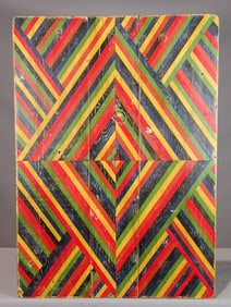 Folk Art Painted Wooden Panel