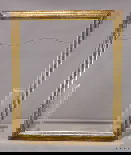 Modern Frame: Modern frame, distressed gilded surface. Sight size 39 1/2" x 31 1/2", rabbet size 40 1/2" x 32 1/8", overall 46" x 38".