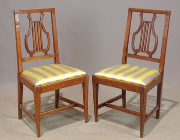 Pair 19th c. Hepplewhite Chairs