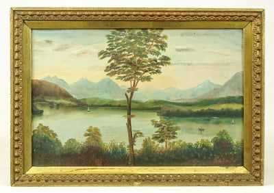 Painting: 19th c. River Landscape