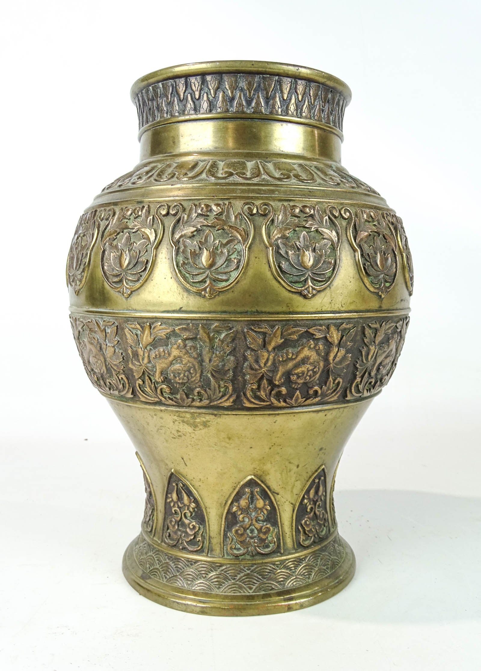 Asian Bronze Vase: Asian bronze vase. 12" Ht..