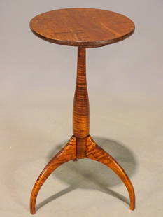 Shaker Style Maple Candlestand: Shaker style maple candlestand. 13 1/2" D., 28" Ht..