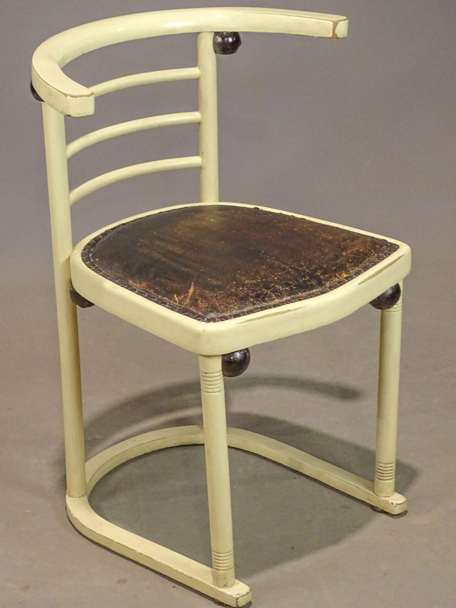 Original Josef Hoffman Chair: Original Josef Hoffman chair (Mundus - Vienna), circa 1916.. 18" seat Ht., 29" overall Ht.. Marked underside on stretcher.